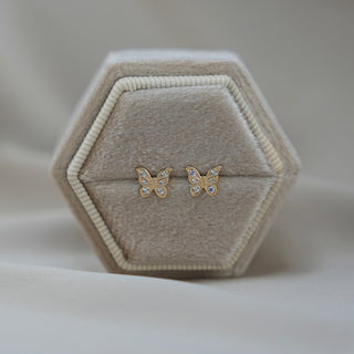 14k Gold Butterfly Earrings