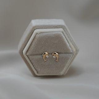 14k Gold Dolphin Earrings