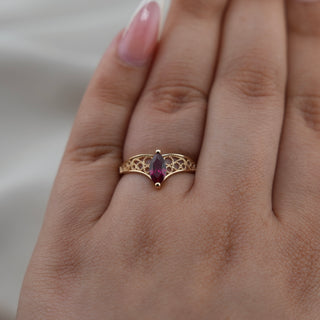 14k Gold Red Fancy Ring