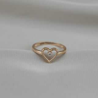 14k Gold Heart Ring