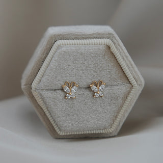 14k Gold Butterfly Earrings