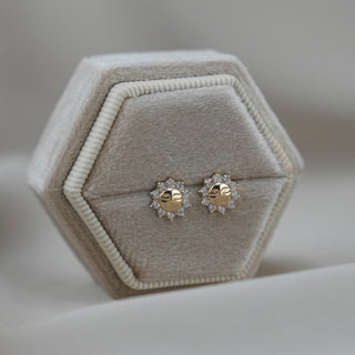 14k Gold Sun Earrings