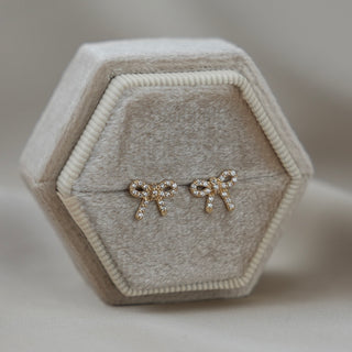 14k Gold Bow Earrings