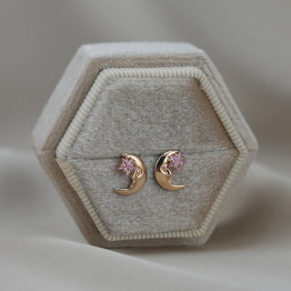 14k Gold Moon Earrings