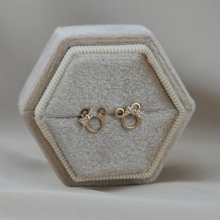14k Gold Mouse Earrings