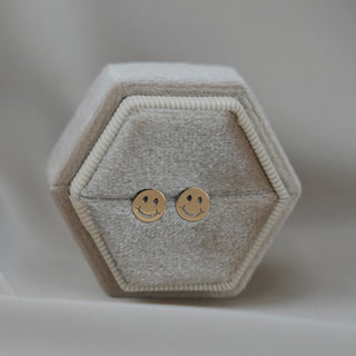 14k Gold Smiley Face Earrings