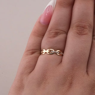 14k Gold Chain Link Ring