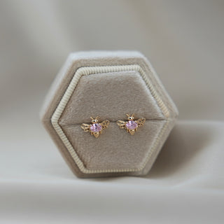 14k Gold Bee Earrings