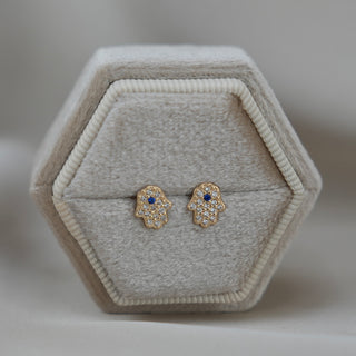14k Gold Hamsa Earrings