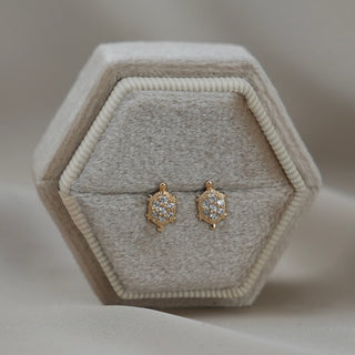 14k Gold Turtle Earrings