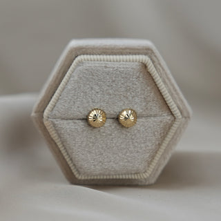 14k Gold Fancy Round Earrings