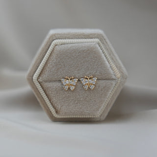 14k Gold Butterfly Earrings
