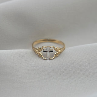 14k Gold Cross Ring