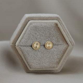 14k Gold Round Earrings