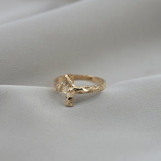 14k Gold Cross Ring