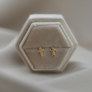 14k Gold Cross Earrings