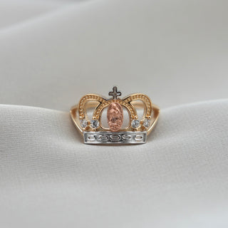 14k Gold Virgencita Crown Ring