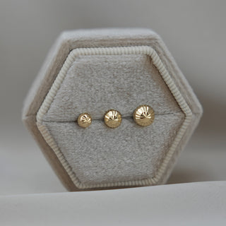 14k Gold Fancy Round Earrings
