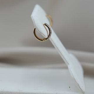 14k Gold 3 Tone Huggie Earrings