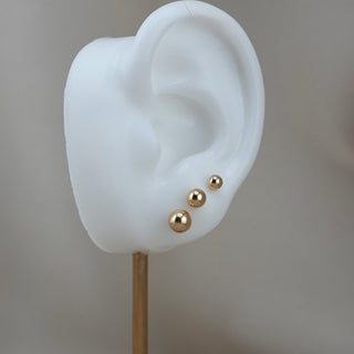 14k Gold Ball Earrings