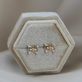 14k Gold Butterfly Earrings