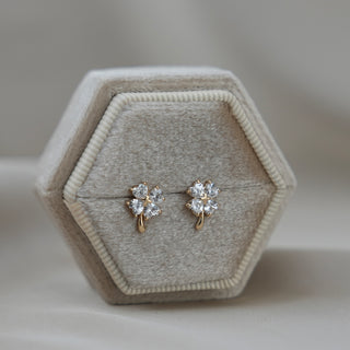 14k Gold Clover Earrings