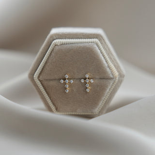 14k Gold Cross Earrings