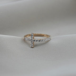 14k Gold Cross Ring