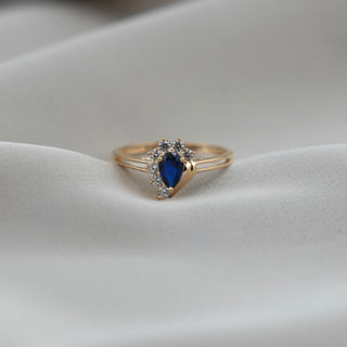 14k Gold Blue Fancy Ring