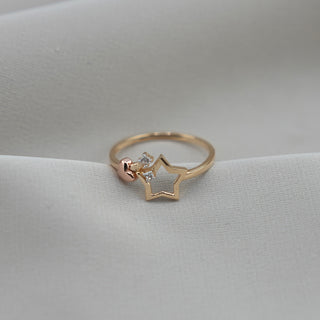 14k Gold Star Ring