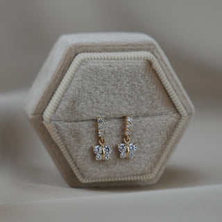 14k Gold Butterfly Earrings