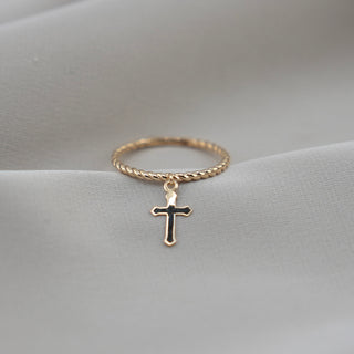14k Gold Cross Ring