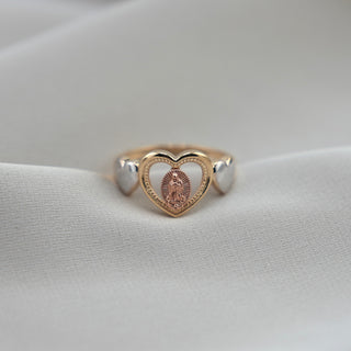 14k Gold Virgencita Heart Ring
