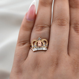 14k Gold Virgencita Crown Ring