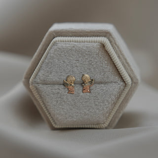 14k Gold Angel Earrings