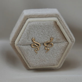 14k Gold Snake Earrings