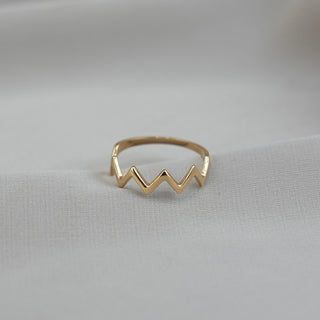 14k Gold Zig Zag Ring