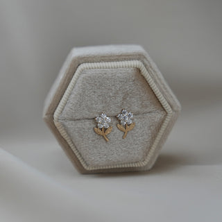 14k Gold Flower Earrings
