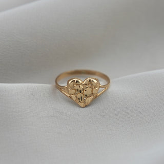 14k Gold Heart Nugget Ring