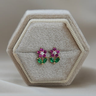 14k Gold Flower Earrings