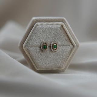 14k Gold Green Earrings