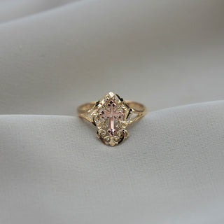 14k Gold Cross Ring