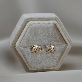 14k Gold Elephant Earrings