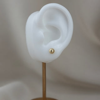 14k Gold Fancy Round Earrings