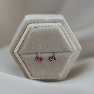 14k Gold Cherry Earrings