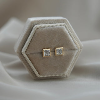 14k Gold Square Earrings