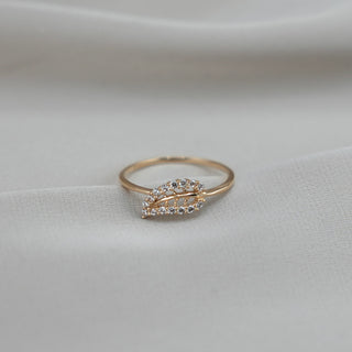 14k Gold Leaf Ring