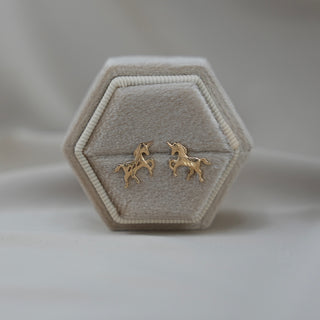 14k Gold Unicorn Earrings